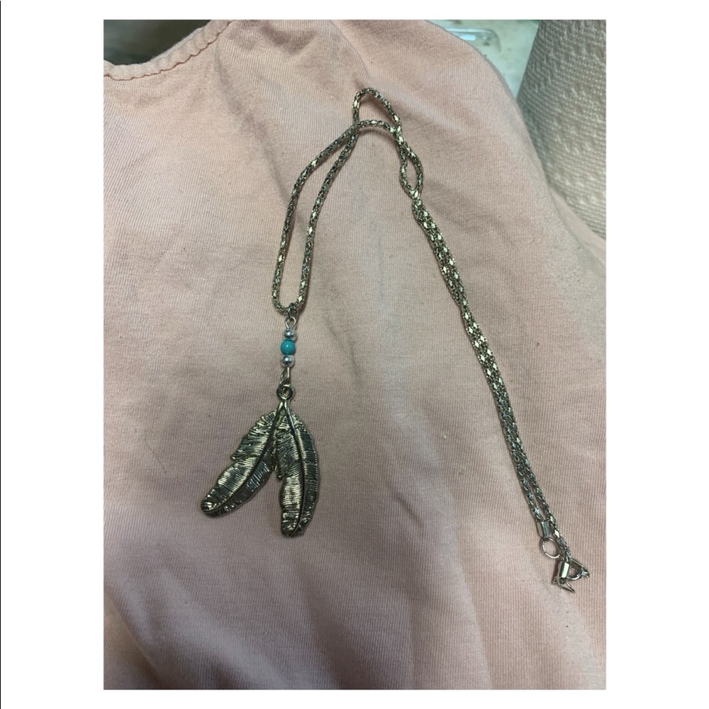 Feather sterling necklace